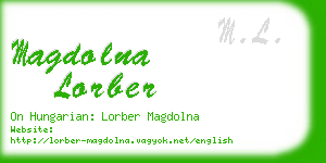 magdolna lorber business card